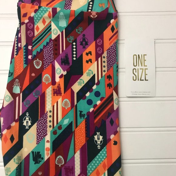 Lularoe Disney Princess Castle Leggings BRAND NEW womens rainbow ONE SIZE OS - Picture 1 of 3